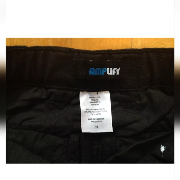 Boy's Black Dress Pants Size 10 Regular Cotton/Spandex by Amplify - Picture 4 of 12